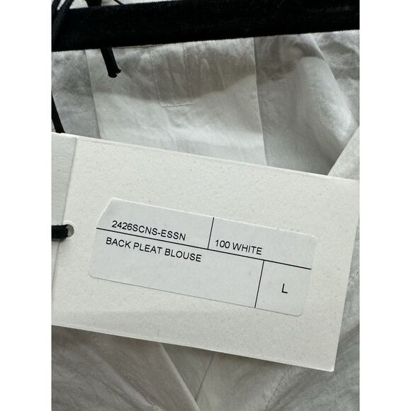 NWT CO boxy V neck Back Pleat blouse size L - Picture 4 of 9